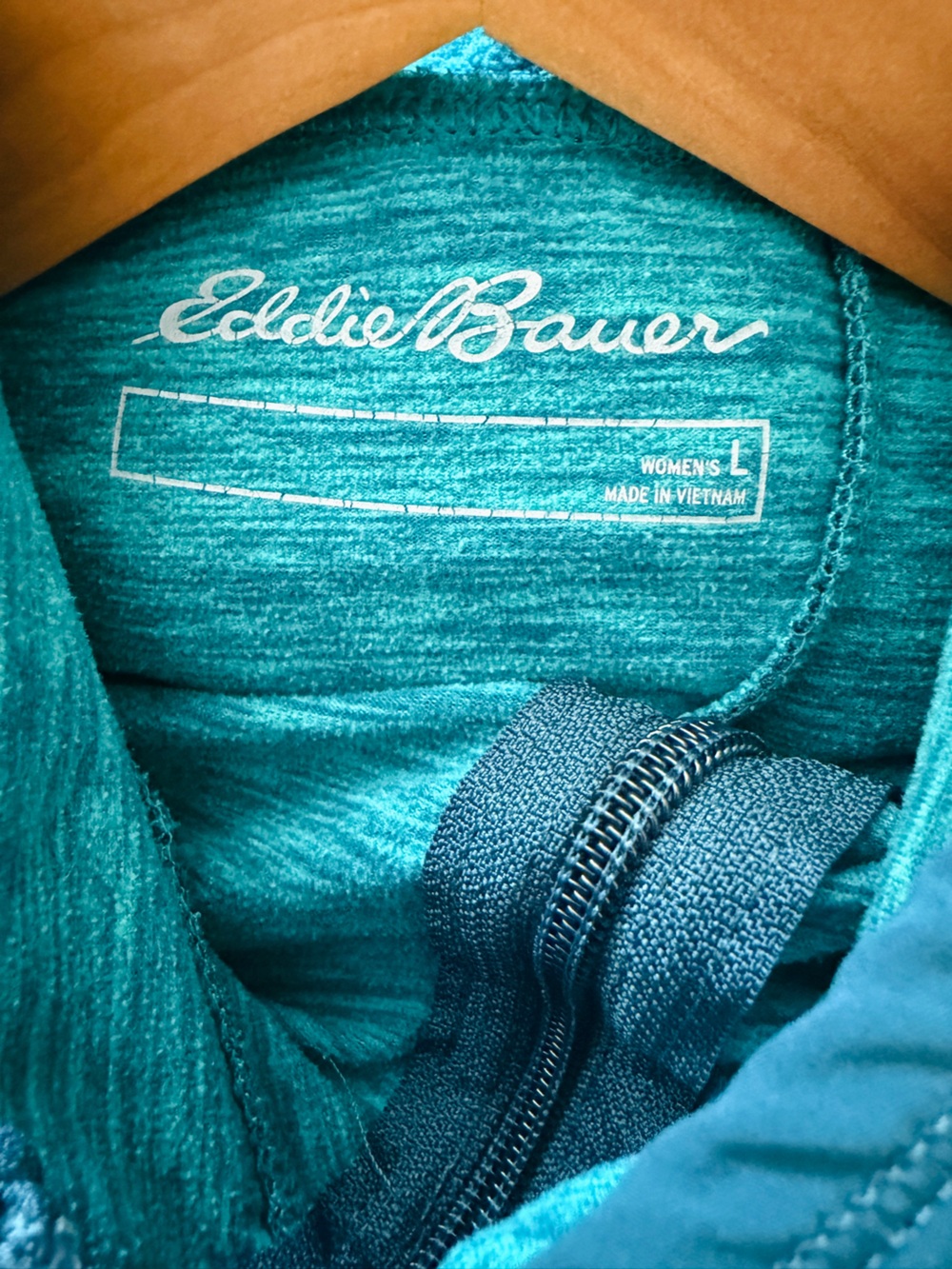 Eddie Bauer Freeheat Full Zip Two Tone Blue Teal Hoodie Jacket - Picture 4 of 6